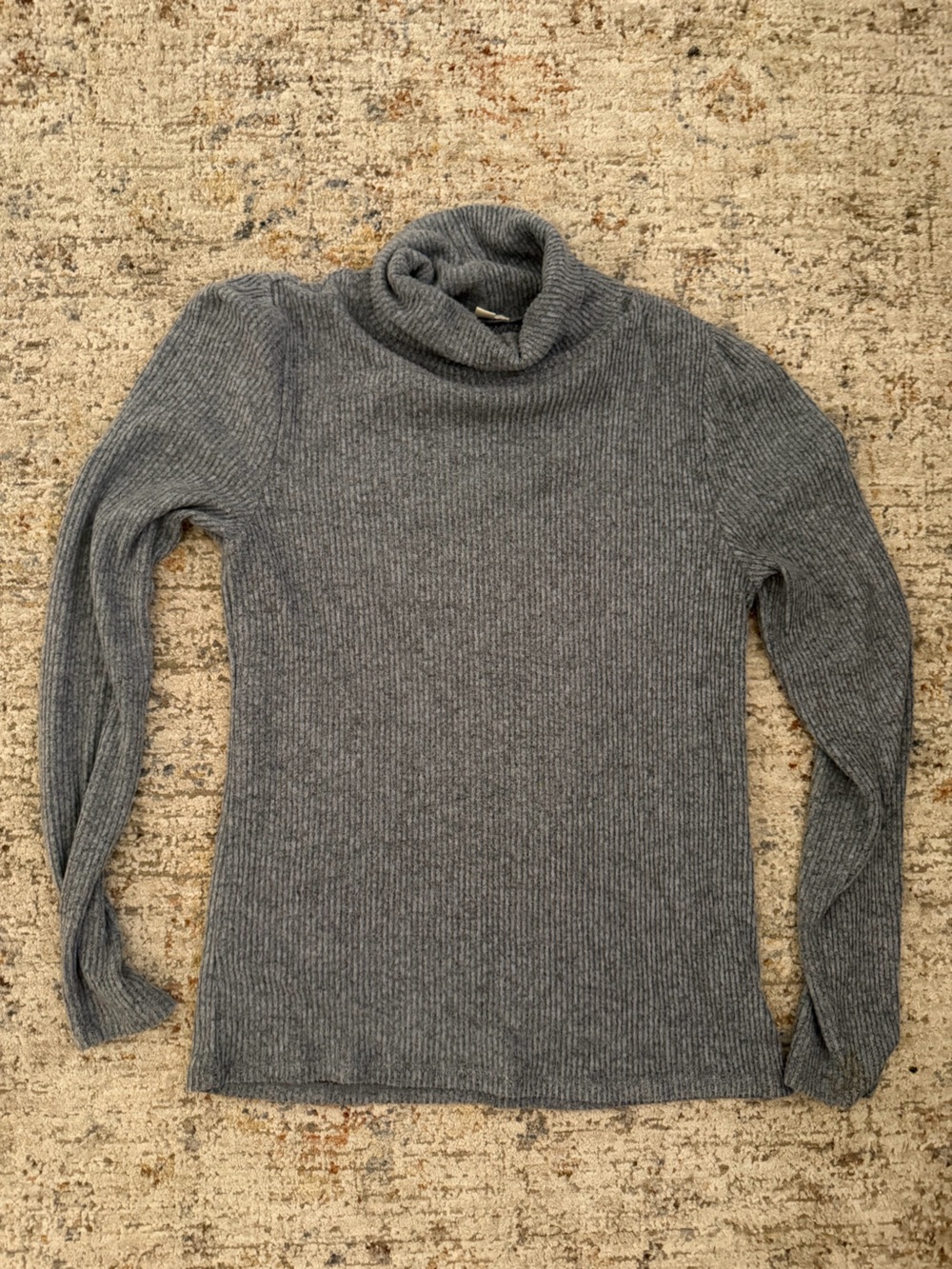 dylan Women's Blue-Gray Ribbed Turtleneck Sweater